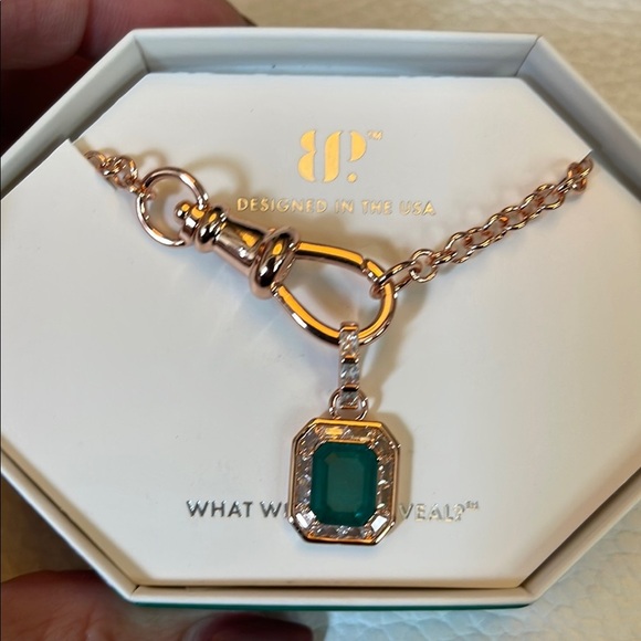 Bomb Party Jewelry - BP May 2025 Emerald Fused with Quartz - Rose Gold Plating